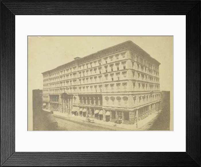 Framed Print : Untitled [Victorian building with shops on the ground floor], c. 1865. Creator: R. F