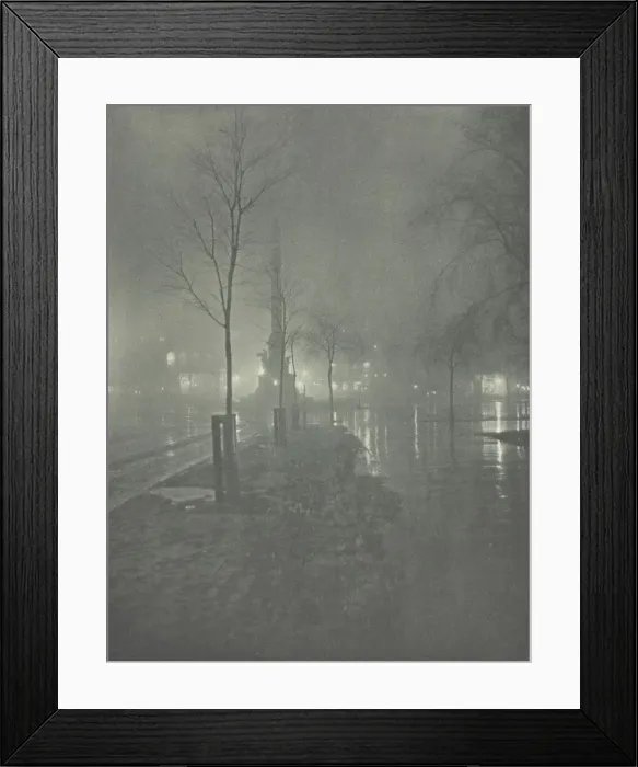 Framed Print : Wet Night, Columbus Circle, New York, c. 1897. Creator: William A. Fraser Framed Print : Wet Night, Columbus Circle, New York, c. 1897. Creator: William A. Fraser
