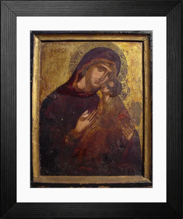 Framed Print : Icon with the Virgin and Child, c. 1500. Creator: Unknown Framed Print : Icon with the Virgin and Child, c. 1500. Creator: Unknown