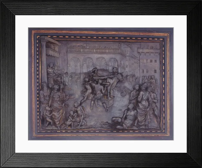 Framed Print : Phalaris and the Bull of Perillus, 1590 / 1600. Creator: Giovanni Battista Caccini Framed Print : Phalaris and the Bull of Perillus, 1590 / 1600. Creator: Giovanni Battista Caccini