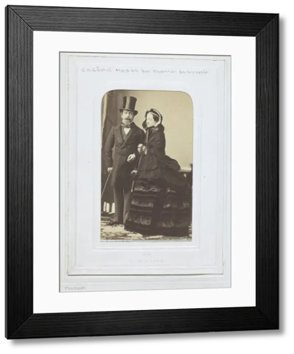 Framed Print : Eugenie Marie de Montijo de Guzman and Napoleon III, 1860-69. Creator: Andre-Adolphe-Eugene Disderi Framed Print : Eugenie Marie de Montijo de Guzman and Napoleon III, 1860-69. Creator: Andre-Adolphe-Eugene Disderi