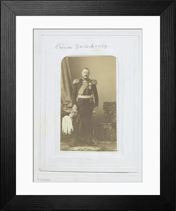 Framed Print : Prince Gortschakoff, 1860-69. Creator: Andre-Adolphe-Eugene Disderi Framed Print : Prince Gortschakoff, 1860-69. Creator: Andre-Adolphe-Eugene Disderi