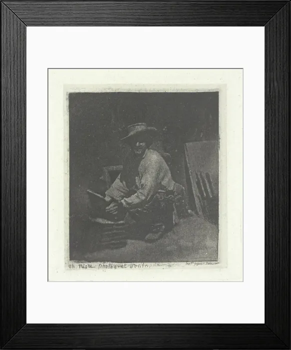 Framed Print : Kneeling Mason, February- March 1854, printed 1982. Creator: Charles Negre Framed Print : Kneeling Mason, February- March 1854, printed 1982. Creator: Charles Negre