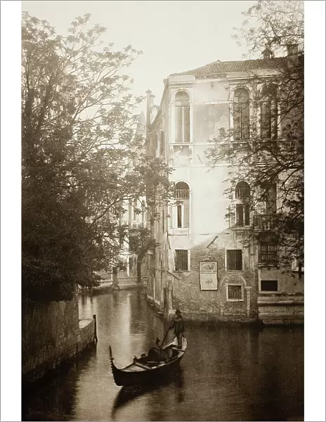 Untitled (II 13), c. 1890. [Gondola on canal, Venice]. Creator: Unknown