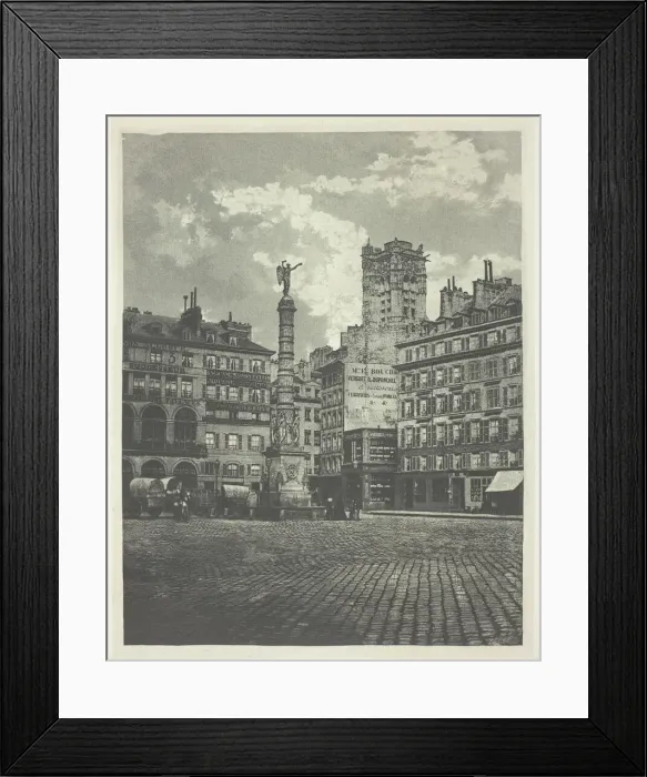 Framed Print : Paris, Place de Chatelet, 1854 / 55, printed 1982. Creator: Charles Negre Framed Print : Paris, Place de Chatelet, 1854 / 55, printed 1982. Creator: Charles Negre