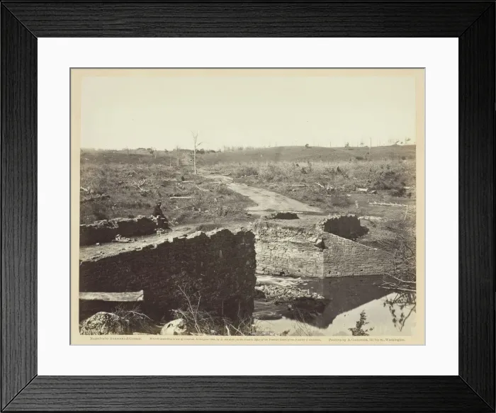 Framed Print : Ruins of Stone Bridge, Bull Run, March 1862. Creators: Barnard & Gibson, George N Framed Print : Ruins of Stone Bridge, Bull Run, March 1862. Creators: Barnard & Gibson, George N