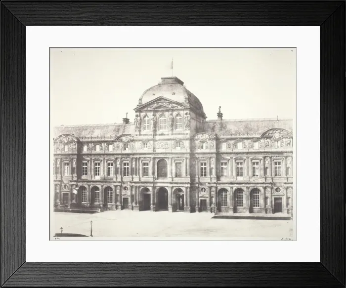 Framed Print : Le Louvre: Pavillon de l horloge, 1855 / 60, printed 1978. Creator: Edouard Baldus Framed Print : Le Louvre: Pavillon de l horloge, 1855 / 60, printed 1978. Creator: Edouard Baldus
