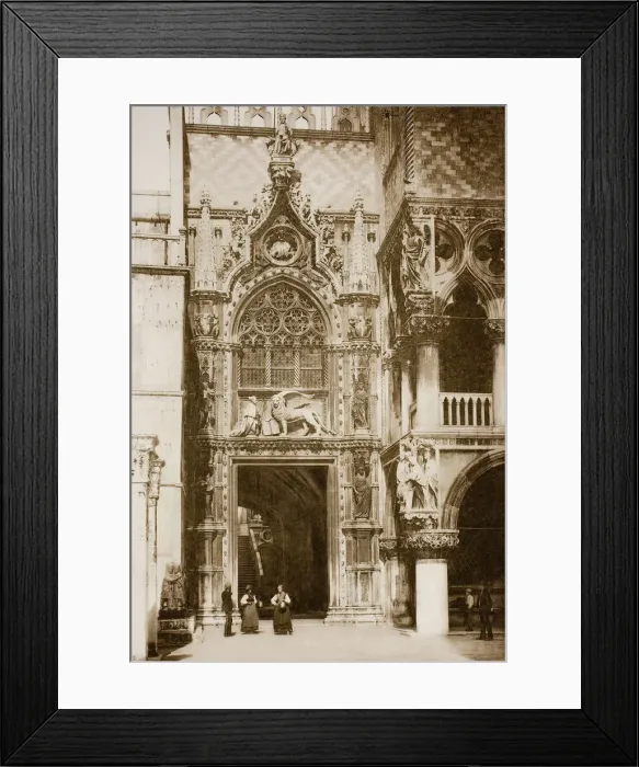 Framed Print : Untitled (31), c. 1890. [Doge and winged lion, facade of Doges Palace, Venice]