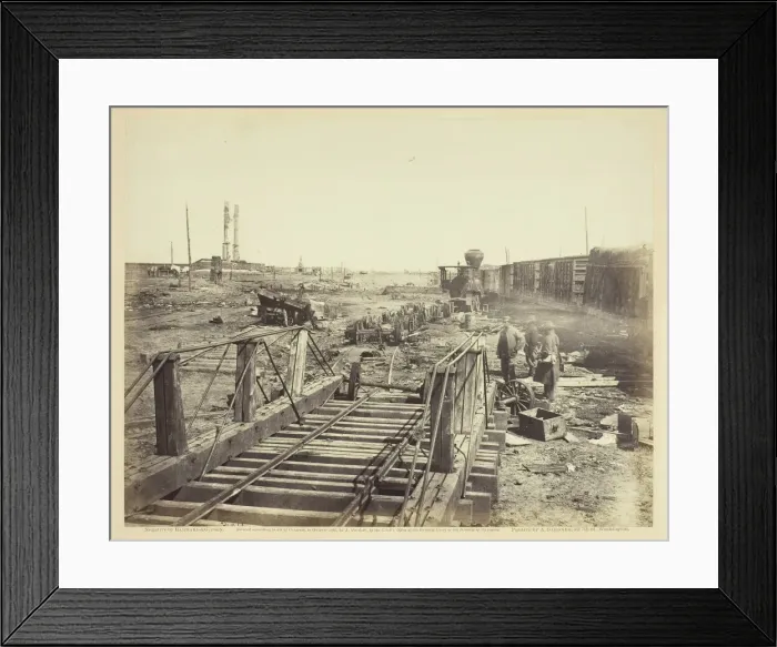 Framed Print : Ruins at Manassas Junction, March 1862. Creators: Barnard & Gibson, George N Framed Print : Ruins at Manassas Junction, March 1862. Creators: Barnard & Gibson, George N