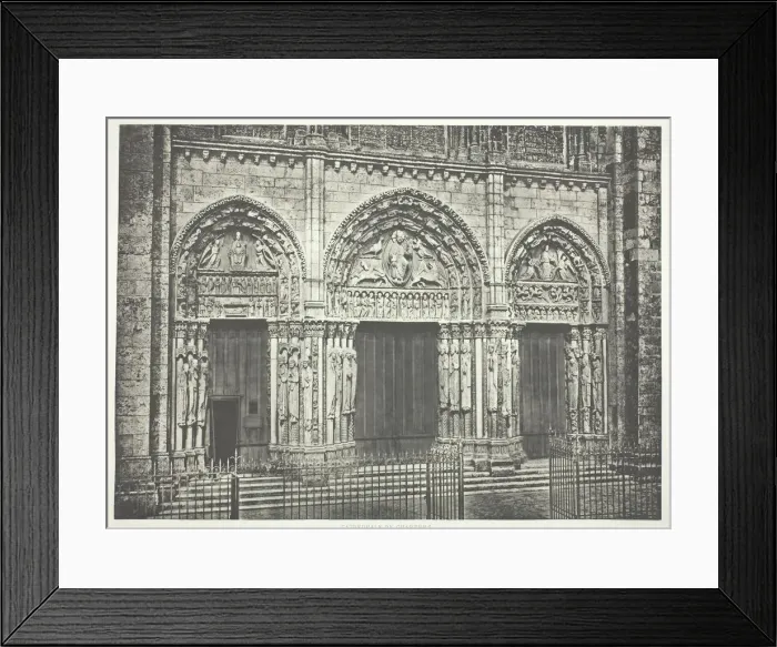 Framed Print : Main Portal, Chartres Cathedral, c. 1860, printed c. 1873. Creator: Edouard Baldus Framed Print : Main Portal, Chartres Cathedral, c. 1860, printed c. 1873. Creator: Edouard Baldus