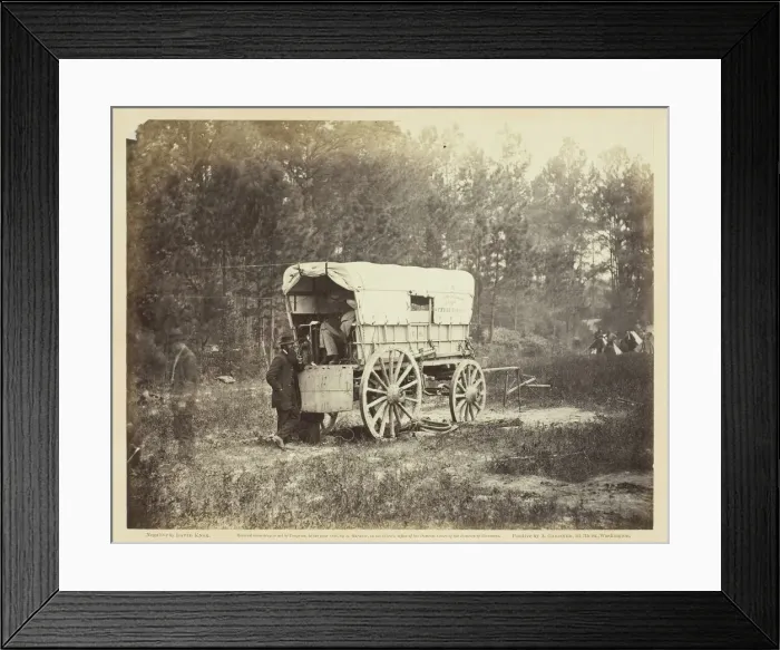 Framed Print : Field Telegraph, Battery Wagon, September 1864. Creator: David Knox Framed Print : Field Telegraph, Battery Wagon, September 1864. Creator: David Knox
