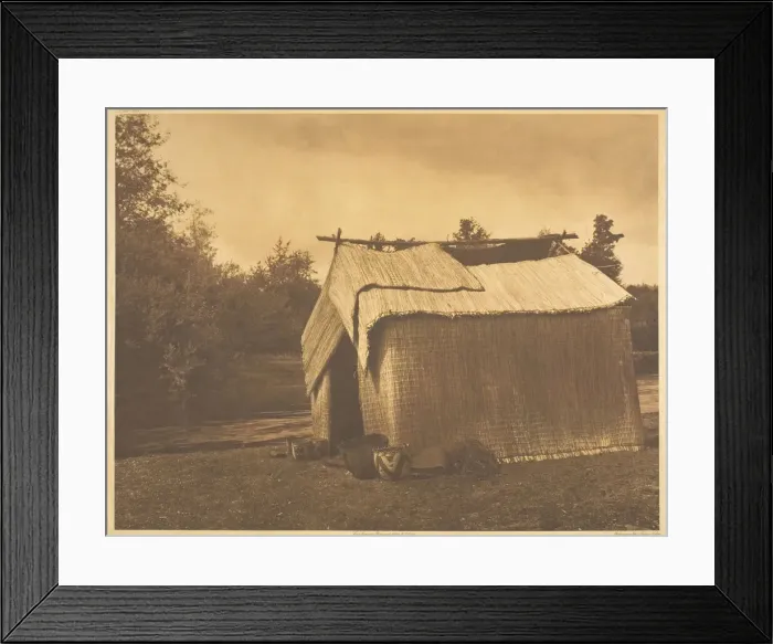 Framed Print : A Mat House - Skokomish, 1912. Creator: Edward Sheriff Curtis Framed Print : A Mat House - Skokomish, 1912. Creator: Edward Sheriff Curtis
