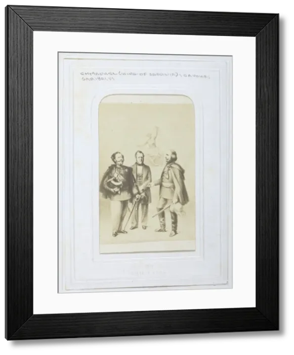 Framed Print : Victor Emmanuel II King of Sardinia, Giuseppe Garibaldi and Camillo Benso Framed Print : Victor Emmanuel II King of Sardinia, Giuseppe Garibaldi and Camillo Benso