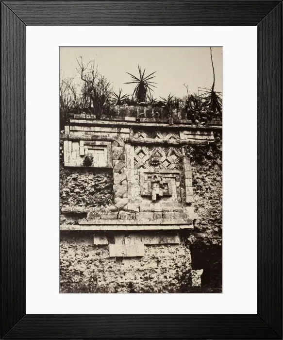 Framed Print : Uxmal, Indian Bas Relief, Nuns Palace (Uxmal, Bas Relief de l Indien Framed Print : Uxmal, Indian Bas Relief, Nuns Palace (Uxmal, Bas Relief de l Indien