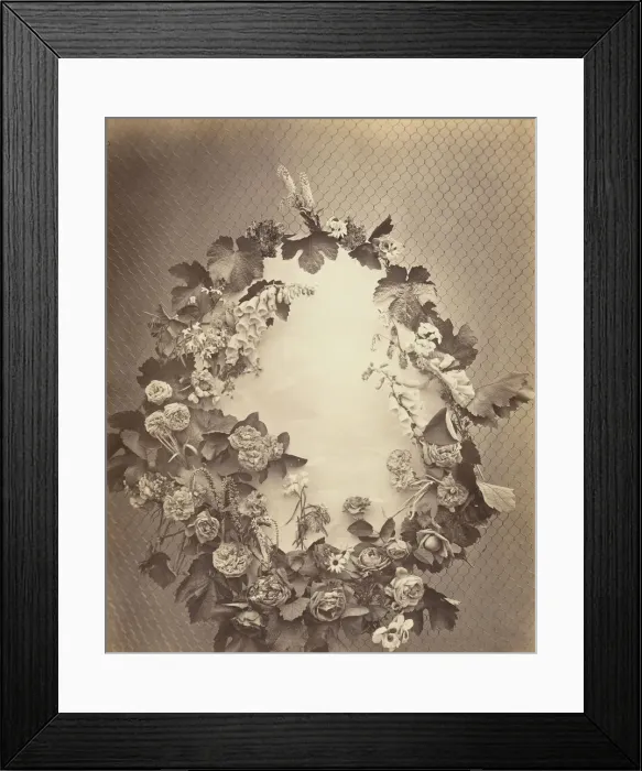 Framed Print : Untitled [wreath], c. 1864. Creator: Charles Aubry