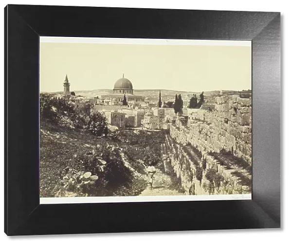 City Wall and Mosque of Omar, Jerusalem, 1857. Creator: Francis Frith