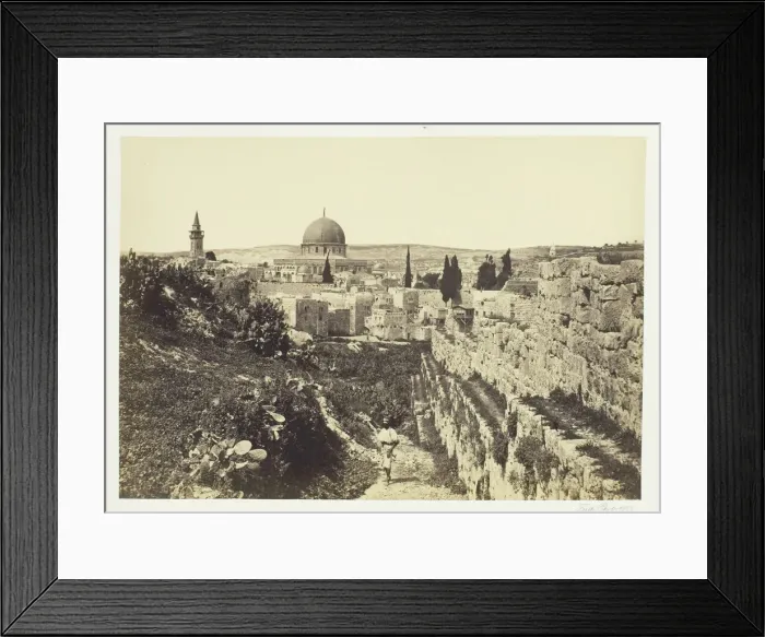Framed Print : City Wall and Mosque of Omar, Jerusalem, 1857. Creator: Francis Frith Framed Print : City Wall and Mosque of Omar, Jerusalem, 1857. Creator: Francis Frith