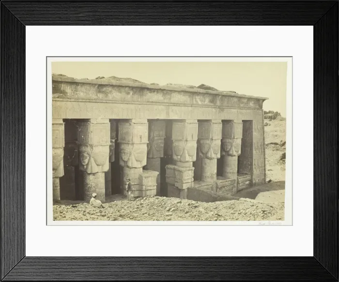 Framed Print : Portico of the Temple of Dendera, 1857. Creator: Francis Frith Framed Print : Portico of the Temple of Dendera, 1857. Creator: Francis Frith