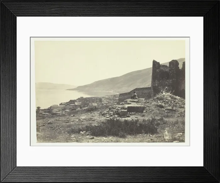 Framed Print : The Town and Lake of Tiberias, from the North, 1857. Creator: Francis Frith Framed Print : The Town and Lake of Tiberias, from the North, 1857. Creator: Francis Frith