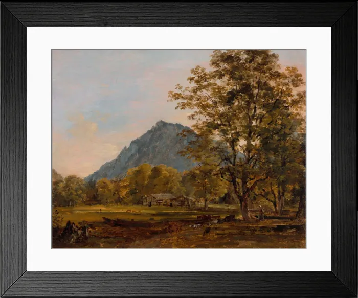 Framed Print : A Farmhouse in the Bavarian Alps, About 1825. Creator: Johann Georg von Dillis Framed Print : A Farmhouse in the Bavarian Alps, About 1825. Creator: Johann Georg von Dillis