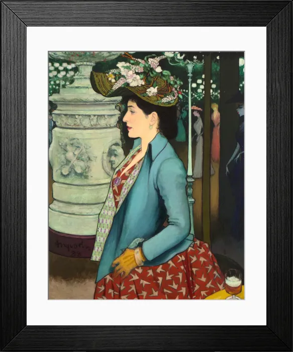 Framed Print : An Elegant Woman at the Elysee Montmartre (Elegante al’ Framed Print : An Elegant Woman at the Elysee Montmartre (Elegante al’