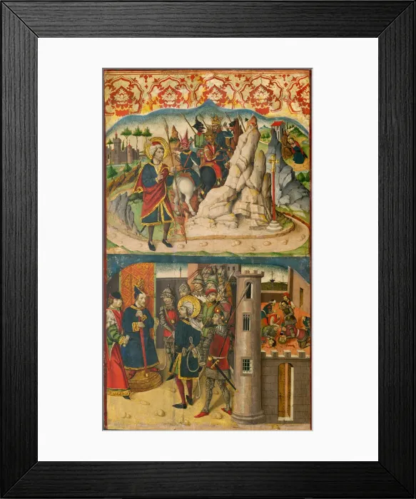Framed Print : Saint Christopher Meets Satan; Saint Christopher before the King of Lycia, 1480 / 85 Framed Print : Saint Christopher Meets Satan; Saint Christopher before the King of Lycia, 1480 / 85