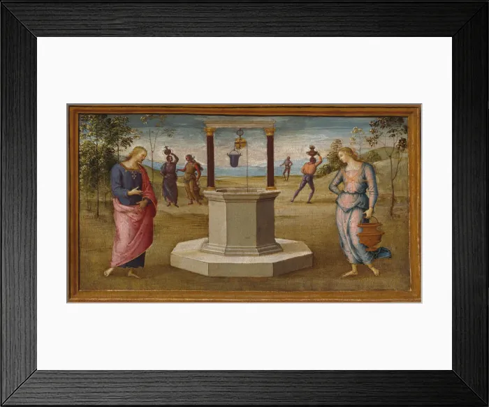 Framed Print : Christ and the Woman of Samaria, 1500 / 05. Creator: Perugino Framed Print : Christ and the Woman of Samaria, 1500 / 05. Creator: Perugino