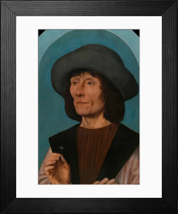 Framed Print : Portrait of a Man with a Pink, 1500 / 10. Creator: Quentin Metsys I Framed Print : Portrait of a Man with a Pink, 1500 / 10. Creator: Quentin Metsys I