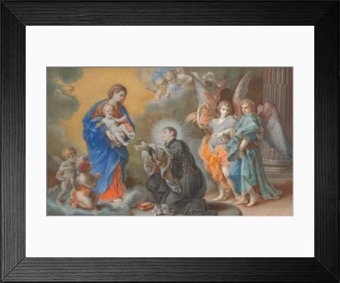 Framed Print : Madonna and Child Appearing to Saint Louis Gonzaga, c. 1750. Creator: Veronica Stern Framed Print : Madonna and Child Appearing to Saint Louis Gonzaga, c. 1750. Creator: Veronica Stern
