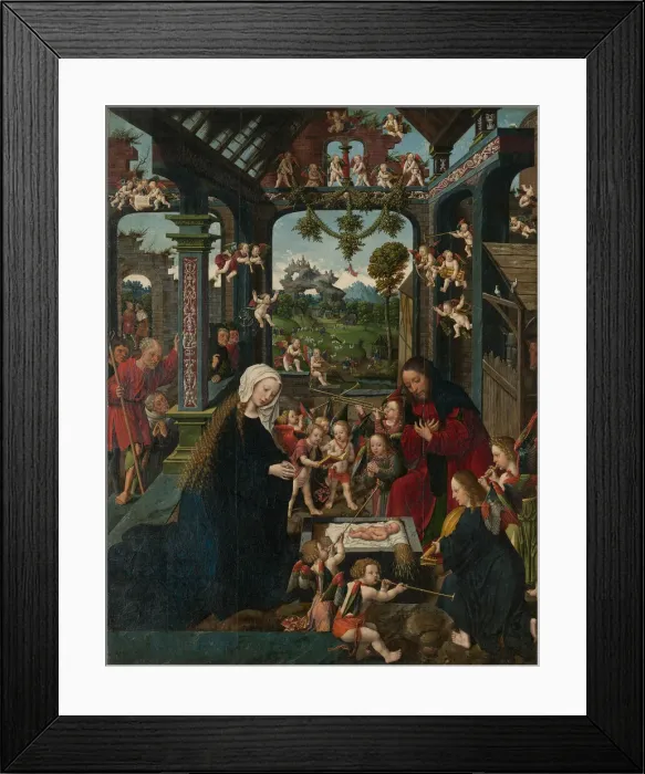 Framed Print : The Adoration of the Christ Child, c. 1515. Creator: Jacob Cornelisz. van Oostsanen Framed Print : The Adoration of the Christ Child, c. 1515. Creator: Jacob Cornelisz. van Oostsanen