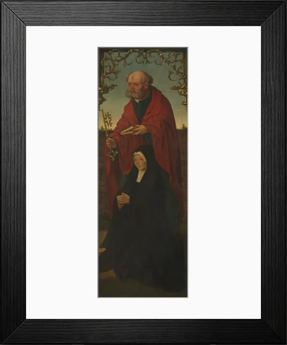 Framed Print : Saint Peter and a Donor; Saint Thomas (reverse), 1520 / 25. Creators: Jacob Cornelisz Framed Print : Saint Peter and a Donor; Saint Thomas (reverse), 1520 / 25. Creators: Jacob Cornelisz
