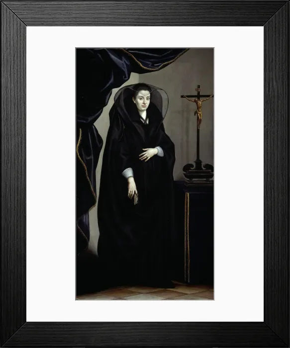 Framed Print : Portrait of a Noblewoman Dressed in Mourning, c. 1600. Creator: Jacopo Chimenti Framed Print : Portrait of a Noblewoman Dressed in Mourning, c. 1600. Creator: Jacopo Chimenti