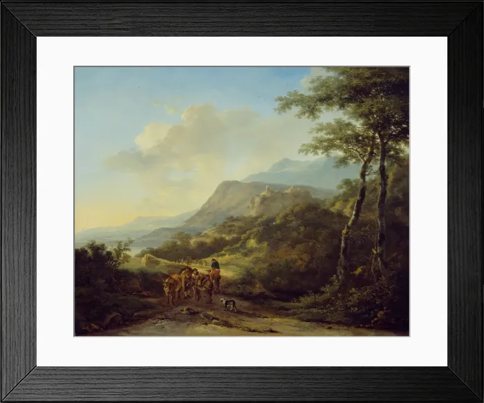 Framed Print : Italian Landscape with Travelers, 1645 / 50. Creator: Jan Dirksz Both Framed Print : Italian Landscape with Travelers, 1645 / 50. Creator: Jan Dirksz Both