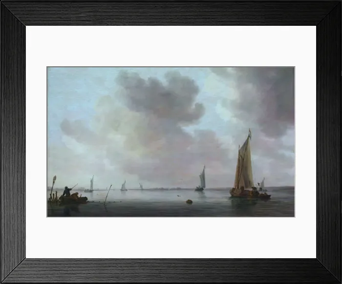 Framed Print : Fishing Boats off an Estuary, 1633. Creator: Jan van Goyen Framed Print : Fishing Boats off an Estuary, 1633. Creator: Jan van Goyen