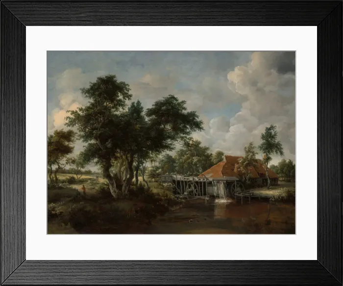 Framed Print : The Watermill with the Great Red Roof, 1662 / 65. Creator: Meindert Hobbema Framed Print : The Watermill with the Great Red Roof, 1662 / 65. Creator: Meindert Hobbema