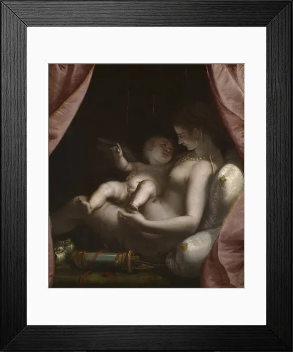 Framed Print : Venus and Cupid, c. 1570. Creator: Luca Cambiaso Framed Print : Venus and Cupid, c. 1570. Creator: Luca Cambiaso