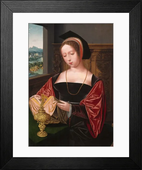 Framed Print : A Lady Reading (Saint Mary Magdalene), About 1530. Creator Framed Print : A Lady Reading (Saint Mary Magdalene), About 1530. Creator