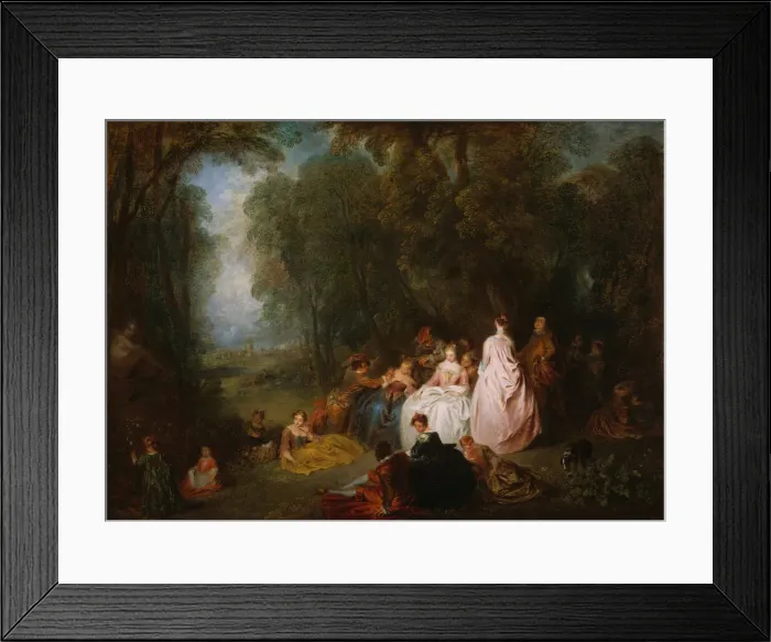 Framed Print : Fete champetre (Pastoral Gathering), 1718 / 21. Creator: Jean-Antoine Watteau Framed Print : Fete champetre (Pastoral Gathering), 1718 / 21. Creator: Jean-Antoine Watteau