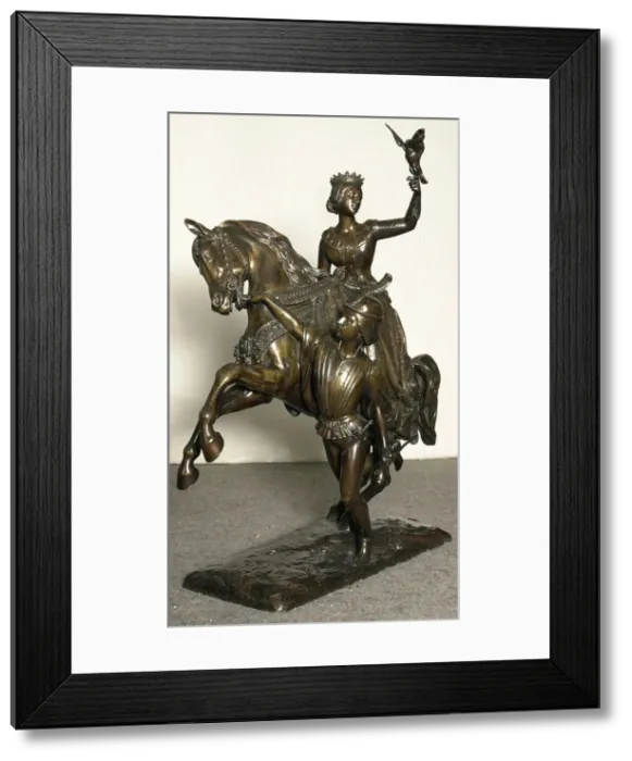 Framed Print : Mary of Burgundy, modeled before 1844 (early cast c. 1850). Creator: Jean-Auguste Barre Framed Print : Mary of Burgundy, modeled before 1844 (early cast c. 1850). Creator: Jean-Auguste Barre