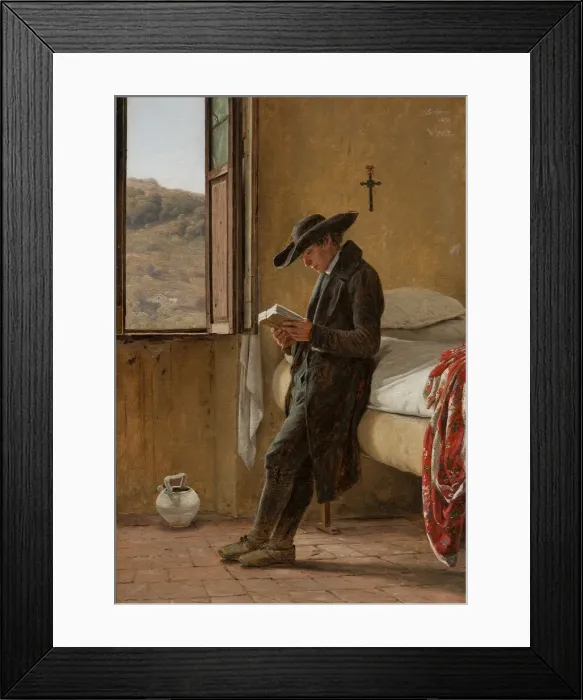 Framed Print : Young Clergyman Reading, 1836. Creator: Martinus Rorbye Framed Print : Young Clergyman Reading, 1836. Creator: Martinus Rorbye