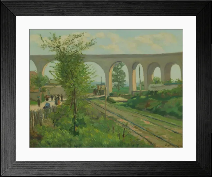 Framed Print : The Arcueil Aqueduct at Sceaux Railroad Crossing, 1874. Creator: Armand Guillaumin Framed Print : The Arcueil Aqueduct at Sceaux Railroad Crossing, 1874. Creator: Armand Guillaumin