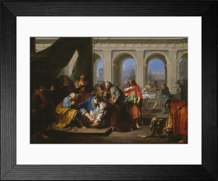 Framed Print : Christ Washing the Feet of His Disciples, 1720  /  30. Creator: Nicolas Bertin