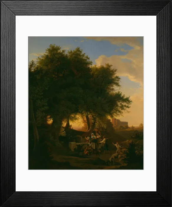 Framed Print : The Fountain at Grottaferrata, 1832. Creator: Ludwig Richter Framed Print : The Fountain at Grottaferrata, 1832. Creator: Ludwig Richter