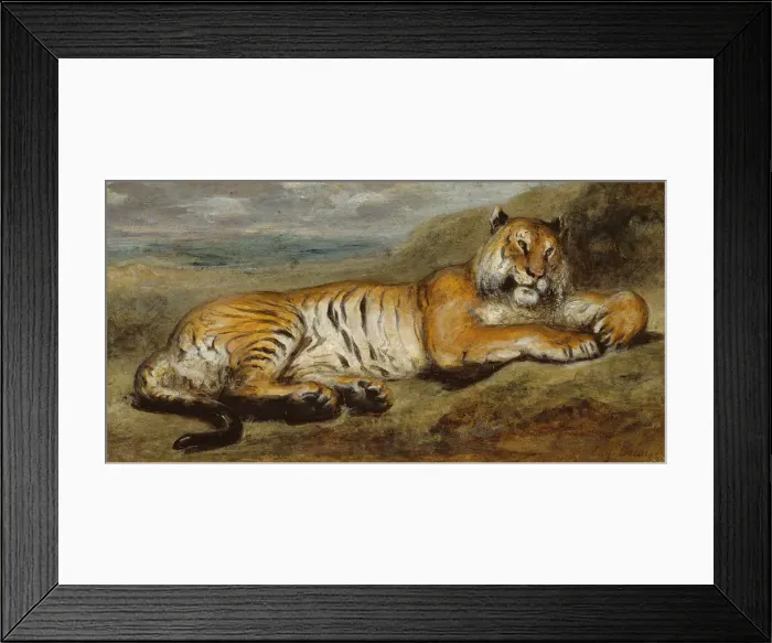 Framed Print : Tiger Resting, c. 1830. Creator: Pierre Andrieu Framed Print : Tiger Resting, c. 1830. Creator: Pierre Andrieu