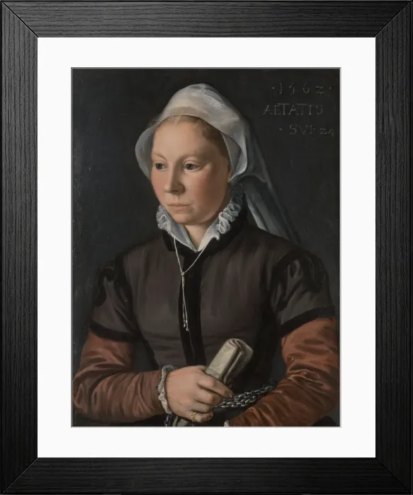 Framed Print : Portrait of a Young Woman, 1562. Creator: Joachim Beuckelaer Framed Print : Portrait of a Young Woman, 1562. Creator: Joachim Beuckelaer