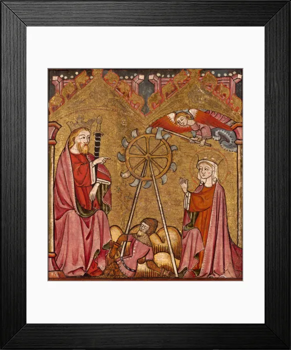 Framed Print : Saint Catherine Delivered from the Wheel, 1375 / 1400. Creator: Unknown Framed Print : Saint Catherine Delivered from the Wheel, 1375 / 1400. Creator: Unknown