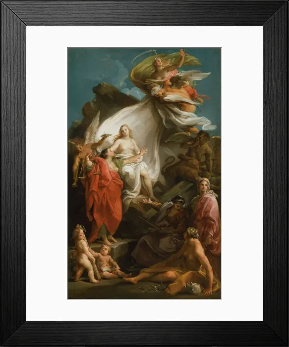 Framed Print : Time Unveiling Truth, 1740 / 45. Creator: Pompeo Batoni Framed Print : Time Unveiling Truth, 1740 / 45. Creator: Pompeo Batoni