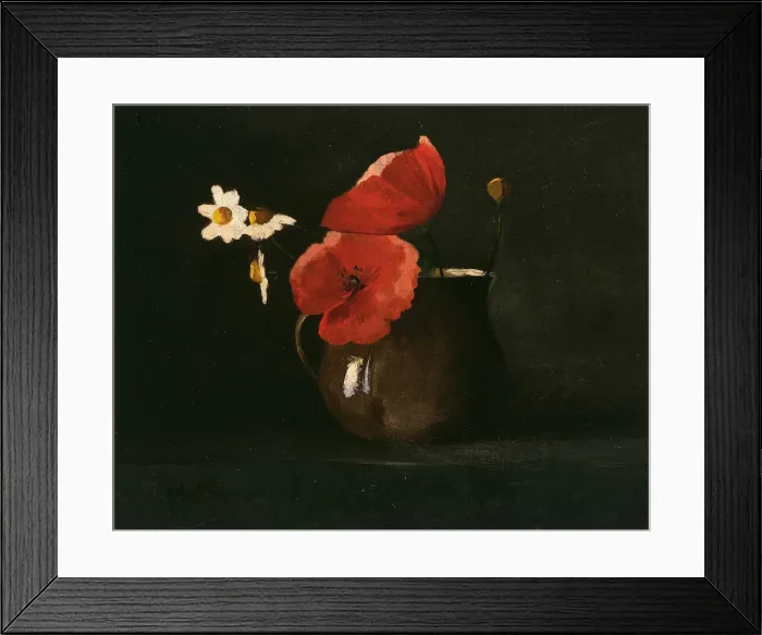 Framed Print : Flowers: Poppies and Daisies, c. 1867. Creator: Odilon Redon Framed Print : Flowers: Poppies and Daisies, c. 1867. Creator: Odilon Redon