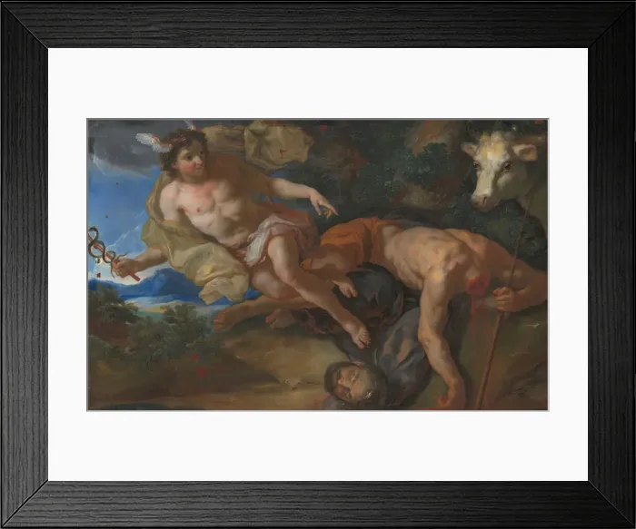 Framed Print : Mercury rescues the disguised Io after beheading Argus, c. 1690 / 95 Framed Print : Mercury rescues the disguised Io after beheading Argus, c. 1690 / 95