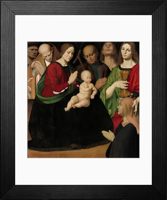 Framed Print : The Holy Family with Four Saints and a Female Donor, c. 1510. Creator: Antonio Rimpacta Framed Print : The Holy Family with Four Saints and a Female Donor, c. 1510. Creator: Antonio Rimpacta